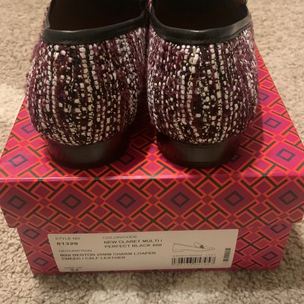 Tory Burch, Mini Benton Charm Loafer Tweed, New Claret Multi, US 9.5